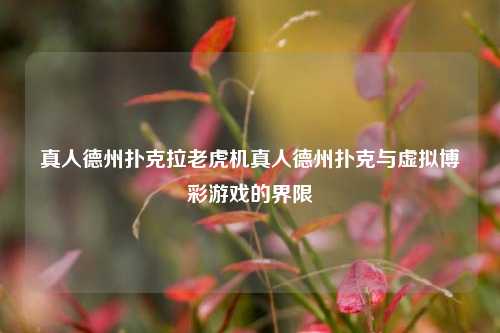 真人德州扑克拉老虎机真人德州扑克与虚拟博彩游戏的界限