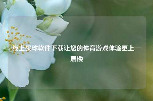 线上买球软件下载让您的体育游戏体验更上一层楼