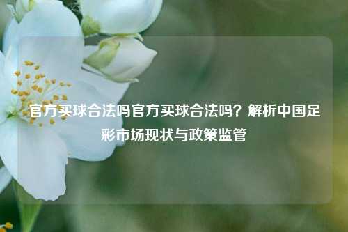 官方买球合法吗官方买球合法吗？解析中国足彩市场现状与政策监管
