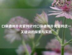 口袋德州扑克官网针对口袋德州扑克官网这一关键词的探索与实践