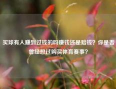 买球有人赚到过钱的吗赚钱还是赔钱？你是否曾经想过购买体育赛事？