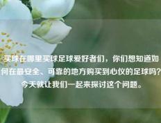 买球在哪里买球足球爱好者们，你们想知道如何在最安全、可靠的地方购买到心仪的足球吗？今天就让我们一起来探讨这个问题。