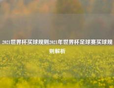 2021世界杯买球规则2021年世界杯足球赛买球规则解析