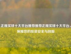 正规买球十大平台推荐推荐正规买球十大平台，保障您的投资安全与回报