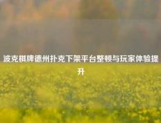 波克棋牌德州扑克下架平台整顿与玩家体验提升
