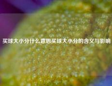 买球大小分什么意思买球大小分的含义与影响