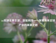 im买球无界生活，智能购球——探索未来足球产业的革新之路