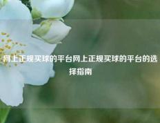网上正规买球的平台网上正规买球的平台的选择指南