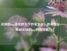 买球的app落笔妙天下妙笔生花，匠心独运——揭秘买球的app的独特魅力