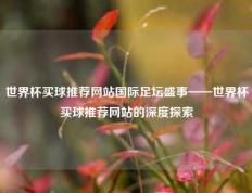世界杯买球推荐网站国际足坛盛事——世界杯买球推荐网站的深度探索