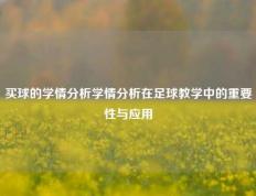 买球的学情分析学情分析在足球教学中的重要性与应用