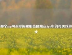 那个app可买球揭秘那些隐藏在App中的可买球游戏