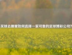 买球去哪里如何选择一家可靠的足球博彩公司？