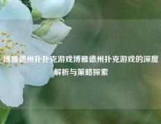 博雅德州扑扑克游戏博雅德州扑克游戏的深度解析与策略探索