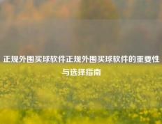 正规外围买球软件正规外围买球软件的重要性与选择指南