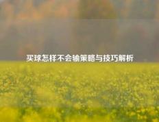 买球怎样不会输策略与技巧解析