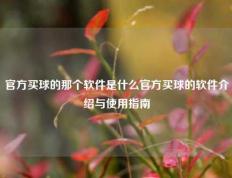 官方买球的那个软件是什么官方买球的软件介绍与使用指南