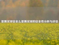 亚博买球安全么亚博买球的安全性分析与评估