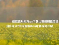 🥉德信德州扑克app下载比赛规则德信德州扑克APP的深度解析与比赛规则详解
