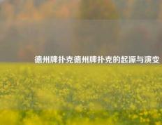 🥉德州牌扑克德州牌扑克的起源与演变