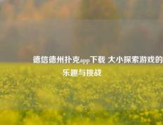 🥉德信德州扑克app下载 大小探索游戏的乐趣与挑战