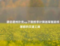 ✌️德信德州扑克app下载胜率计算器掌握游戏策略的关键工具