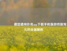 🥈德信德州扑克app下载手机版游戏新宠儿的全面解析