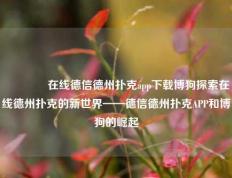 🏆在线德信德州扑克app下载博狗探索在线德州扑克的新世界——德信德州扑克APP和博狗的崛起