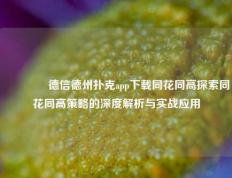 🥇德信德州扑克app下载同花同高探索同花同高策略的深度解析与实战应用