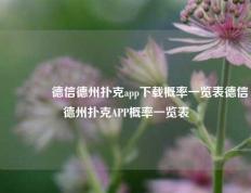 🏅德信德州扑克app下载概率一览表德信德州扑克APP概率一览表