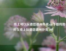 🏅线上可以玩德信德州扑克app下载吗如何在线上玩德信德州扑克APP