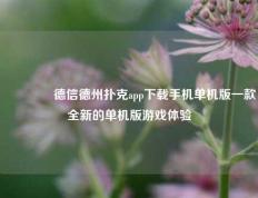 👉德信德州扑克app下载手机单机版一款全新的单机版游戏体验