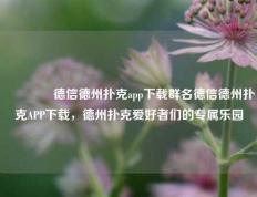 🥇德信德州扑克app下载群名德信德州扑克APP下载，德州扑克爱好者们的专属乐园