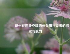 🌈德州专用扑克牌德州专用扑克牌的探索与魅力