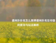 🥇德州扑扑克怎么算牌德州扑克在中国的普及与玩法解析