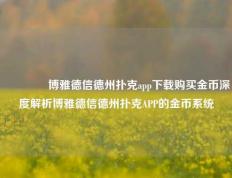 🌈博雅德信德州扑克app下载购买金币深度解析博雅德信德州扑克APP的金币系统