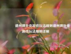 🏅德州牌扑克游戏玩法规则德州牌扑克游戏玩法规则详解