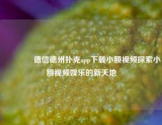 👍德信德州扑克app下载小额视频探索小额视频娱乐的新天地