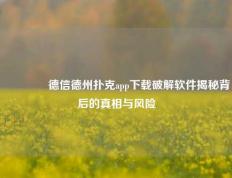 🥇德信德州扑克app下载破解软件揭秘背后的真相与风险