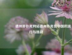 🏆德州扑扑克网站德州扑克在中国的流行与挑战