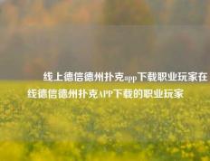 👍线上德信德州扑克app下载职业玩家在线德信德州扑克APP下载的职业玩家
