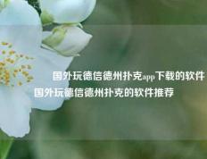 🎖️国外玩德信德州扑克app下载的软件国外玩德信德州扑克的软件推荐