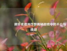 👉微扑克德州作弊揭秘游戏中的不公与挑战