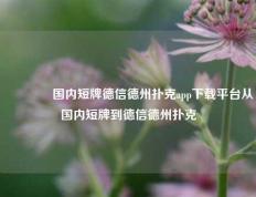 🏅国内短牌德信德州扑克app下载平台从国内短牌到德信德州扑克