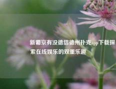 🎖️新葡京有没德信德州扑克app下载探索在线娱乐的双重乐趣