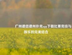🥈广州德信德州扑克app下载比赛竞技与娱乐的完美结合