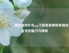 👈德信德州扑克app下载看底牌探索德州扑克的魅力与策略