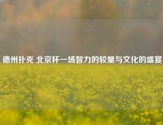 德州扑克 北京杯一场智力的较量与文化的盛宴