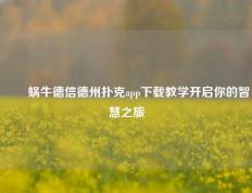 ✌️蜗牛德信德州扑克app下载教学开启你的智慧之旅