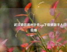 🥉武汉德信德州扑克app下载抓新手入门指南